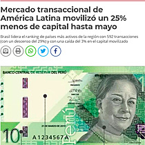 Mercado transaccional de Amrica Latina moviliz un 25% menos de capital hasta mayo